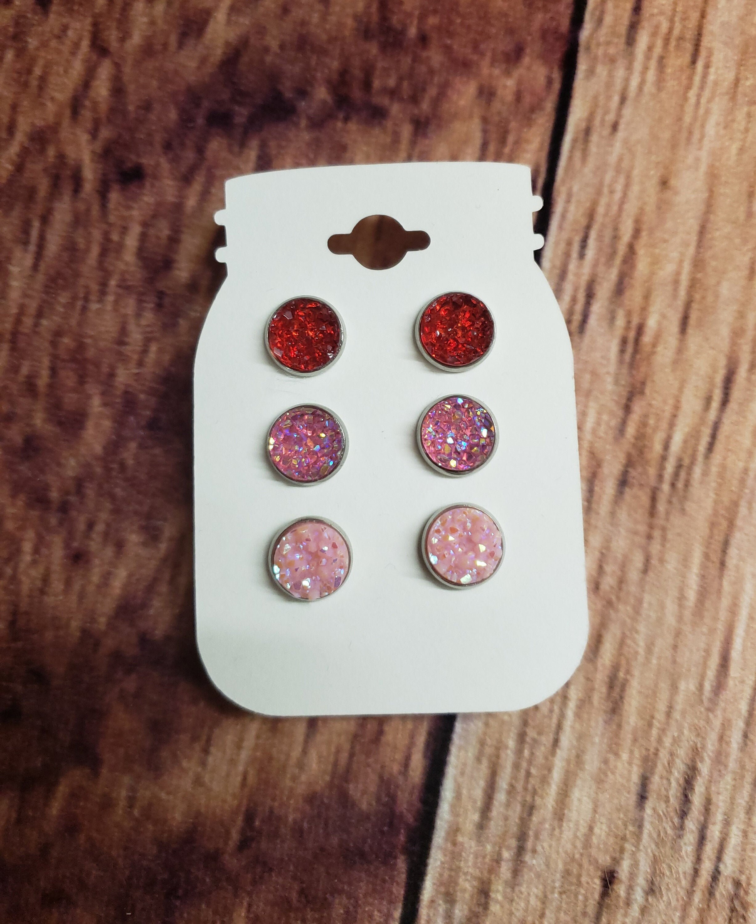 Earring pack. 3 pack of stud earrings. Etsy