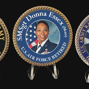 Custom Military Printed Challenge Coin - design your own custom challenge coin. 2.25&quot; x 4mm Gold/Silver/Black. Army-Navy-Air Force-Marines