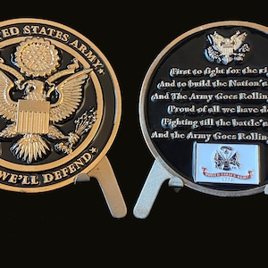 US Army Insignia Challenge Coin with Hymn Verse