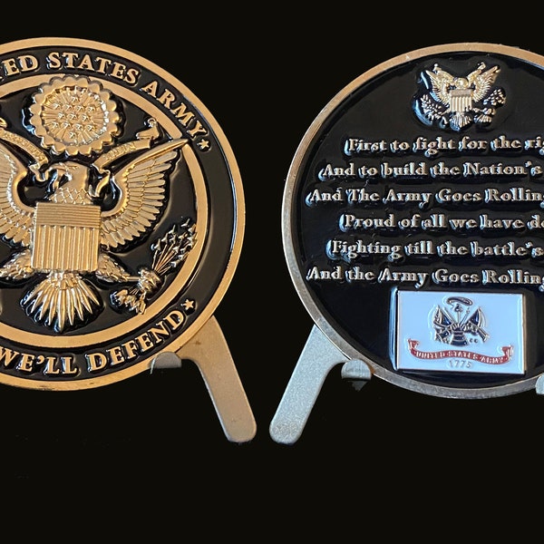 United States Army Insignia Challenge Coin with Hymn Verse  - Great Gift for the Army person in Your Life!