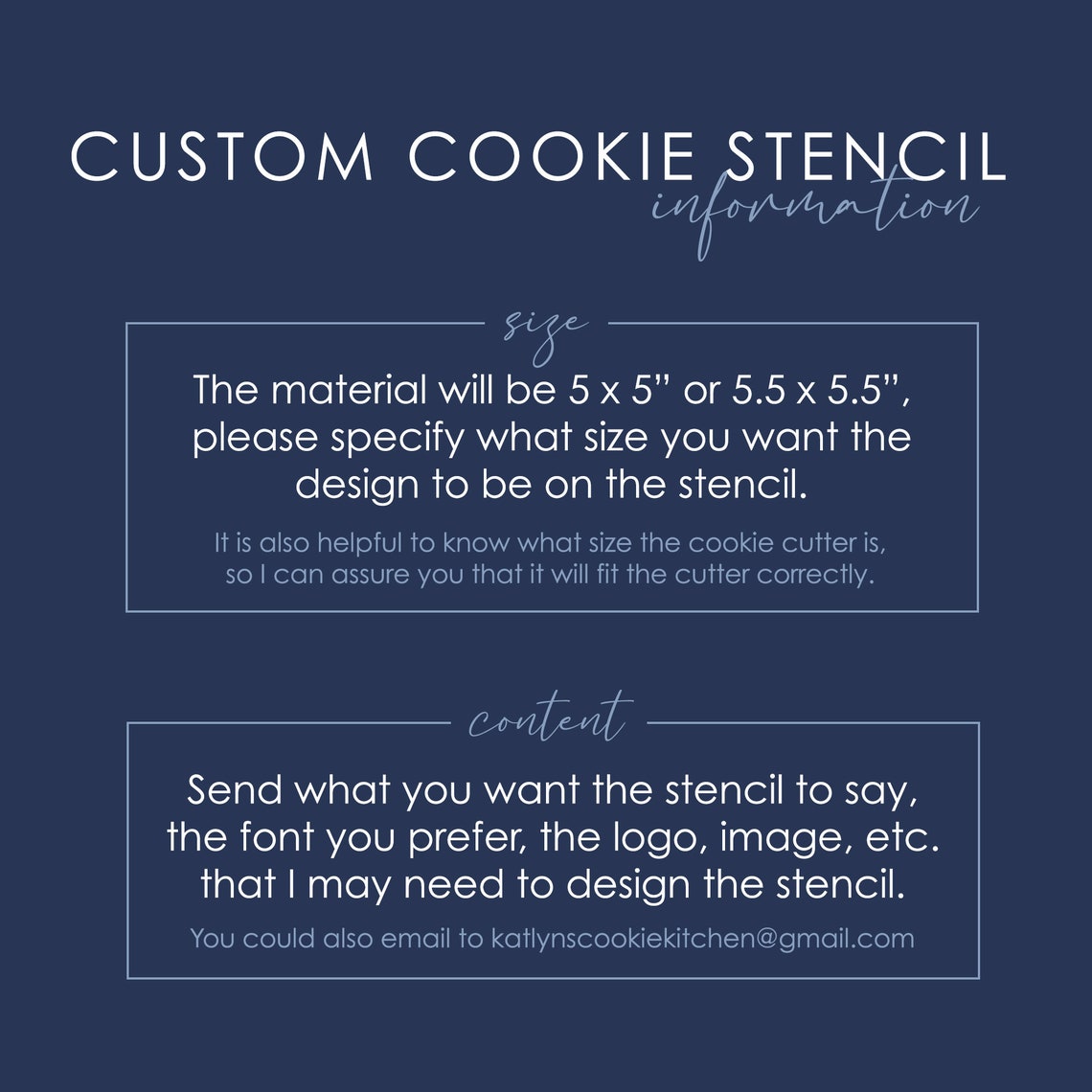 Custom Cookie Cutter and Stencil Option - Etsy