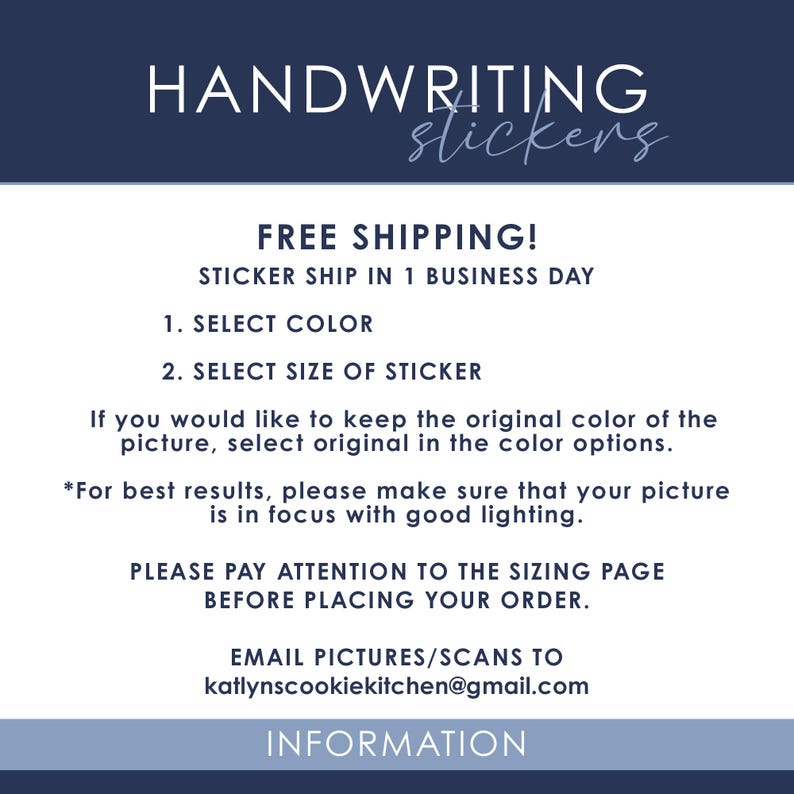 Custom Handwriting Sticker: Personalized Sentimental Gift - Etsy