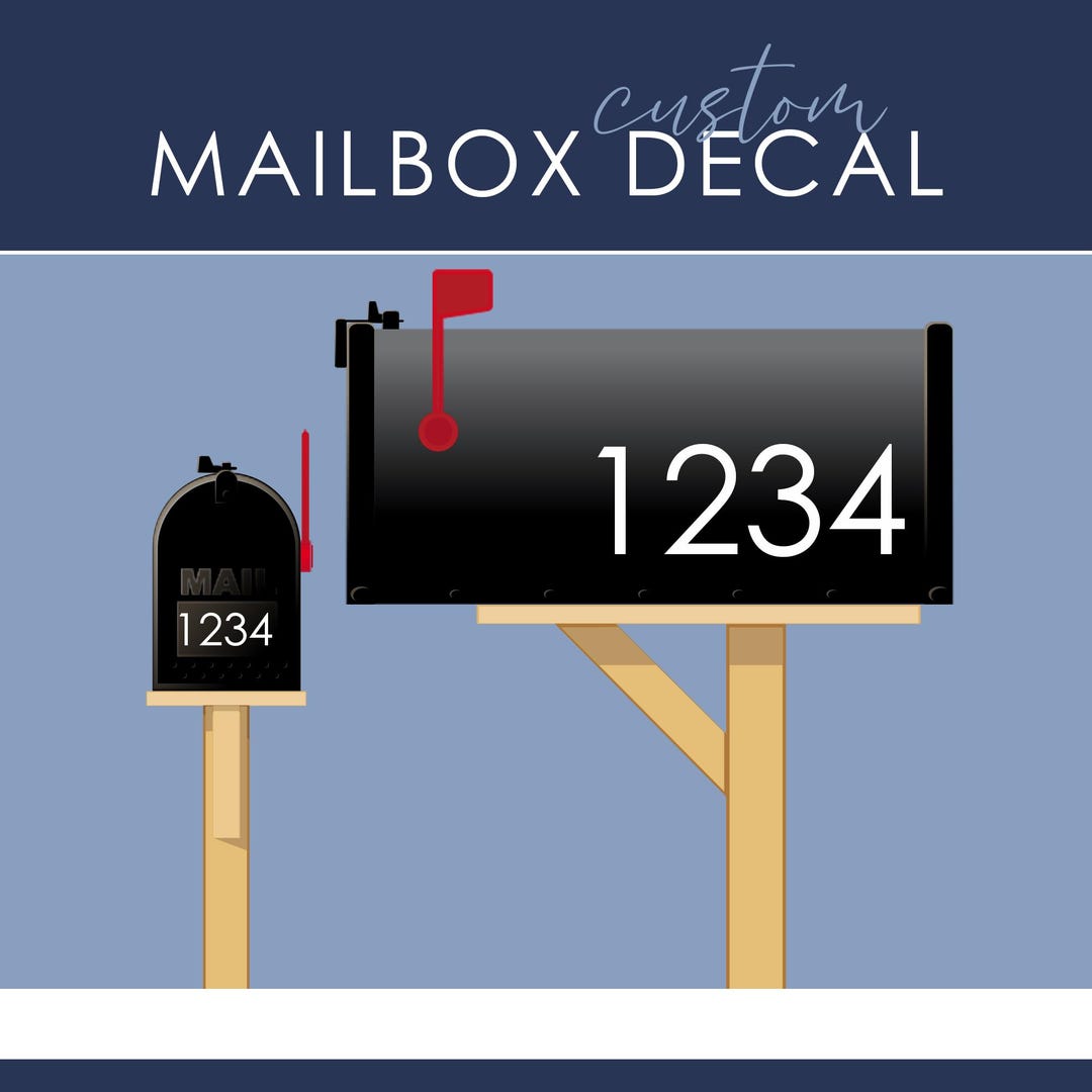 Mailbox Numbers Custom Design Custom Mailbox Number Decal: Modern Address Sticker - Etsy