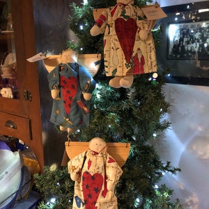 Angel Ornament, Hanging Angel, ChrIstmas Angel, Angel Doll, Folk Art Angel