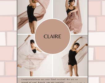 On Display Program Ad , Digital Recital Ad, Recital Ad Template, Dance Recital Ad Download, Personalized Dance Show Recital Ad