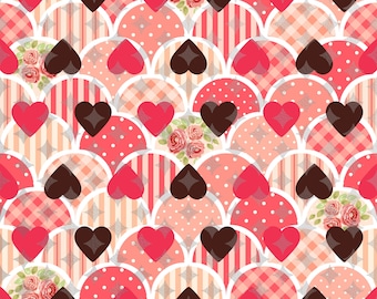 Strawberry Fields Seamless Valentines Pattern, Valentines Day Digital Art, Valentines Day Seamless Pattern, Strawberry  Background Pattern