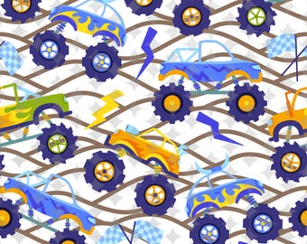 Lightening Road Seamless Pattern, Monster Trucks Digital Art Pattern, Monster Trucks Seamless Pattern, Monster Trucks Digital Clipart