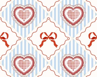 Vintage Valentine Seamless Vintage Heart Coquette Valentines Pattern Background