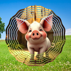 Sweet Piglet Wind Spinner, Baby Pig Wind Spinner PNG, Pig Baby Face Wind Spinner Download, Baby Pig Face Wind Spinner PNG for Sublimation