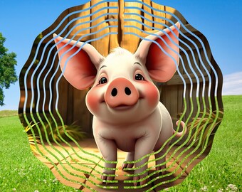 Sweet Piglet Wind Spinner, Baby Pig Wind Spinner PNG, Pig Baby Face Wind Spinner Download, Baby Pig Face Wind Spinner PNG for Sublimation