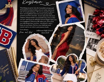 Wild and Free Senior Ad Canva Template, Editable Senior Graduation Yearbook Photo Collage