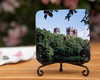 Durham Cathedral Wooden Coaster - Original North East Photo Gifts - Drink Coaster - River Wear Landscape Homeware