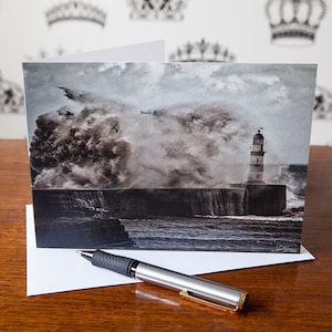 Biglietto d'auguri Seaham Power of the Sea - Biglietto vuoto - Compleanno, Festa della Mamma, Anniversario, Ringraziamento - Regalo fotografico - Costa nord-orientale