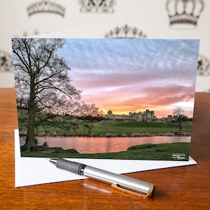 Northumberland - Carte de voeux lumière magique du château d&#39;Alnwick - Carte de correspondance vierge - Carte d&#39;anniversaire - Merci - Carte d&#39;été - Cadeau du château