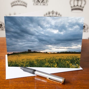 Tarjeta de felicitación "Tormenta de verano en Sunderland" - Monumento a Penshaw - Tarjeta en blanco - Tarjeta de cumpleaños - Aniversario - Agradecimiento - Regalo artístico original