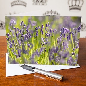 Carte de voeux jacinthes des bois - fleurs des bois - carte vierge - anniversaire, fête des mères, rétablissement, merci - carte d'art floral - cadeau pour amoureux des fleurs