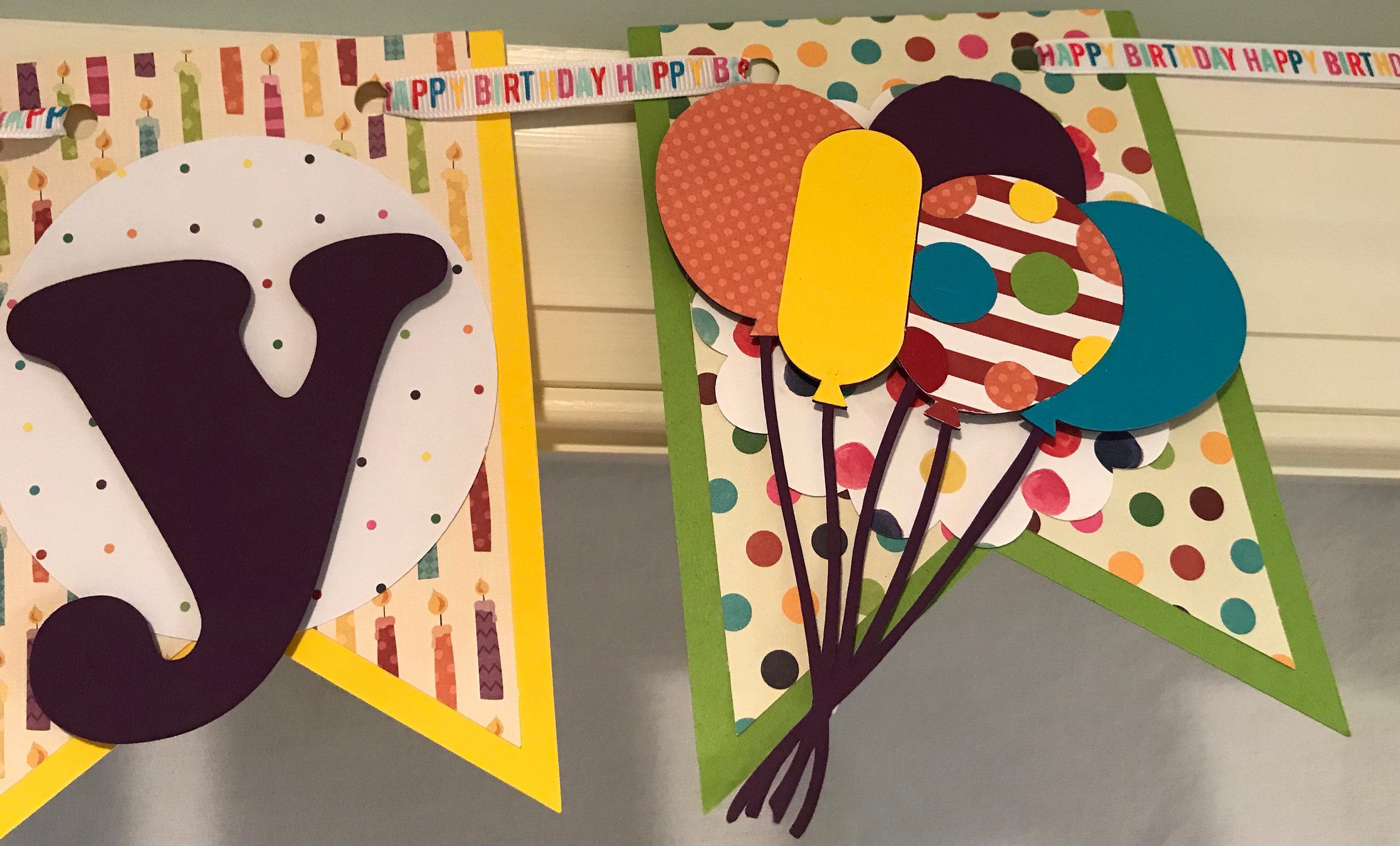 Happy Birthday Garland or Banner, Handmade Paper Garland for Birthday