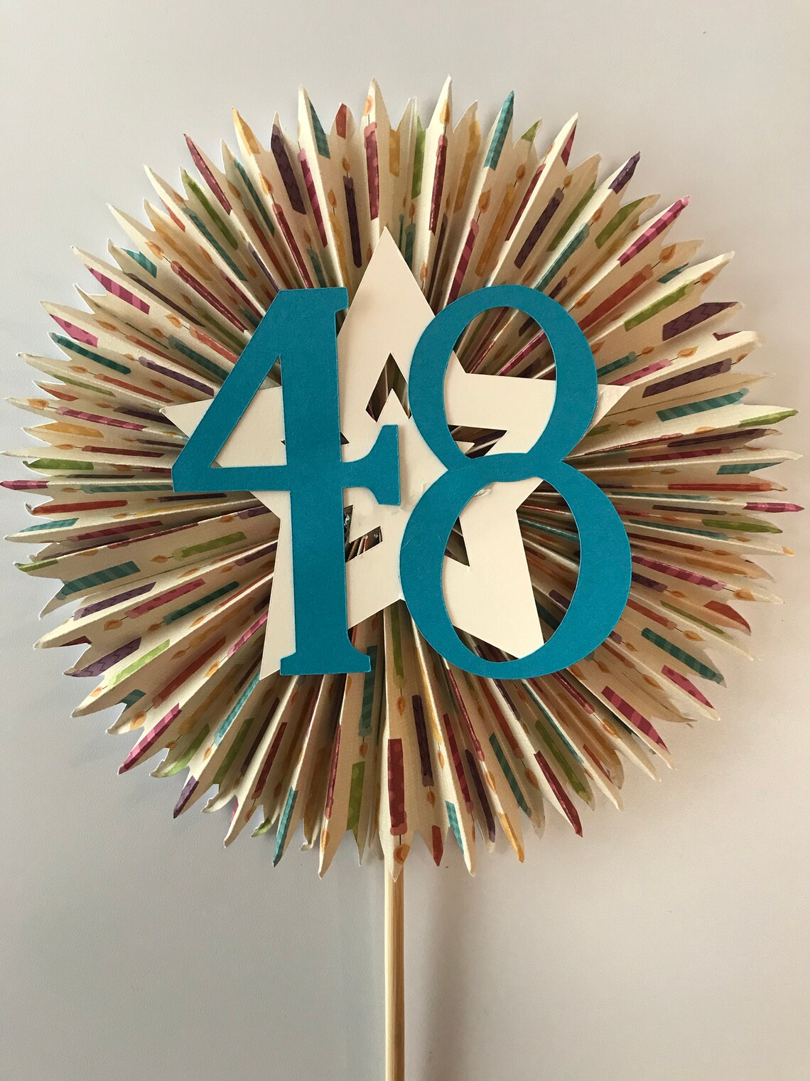 Jumbo Birthday Cake Topper, Handmade Paper Rosettes for Birthday