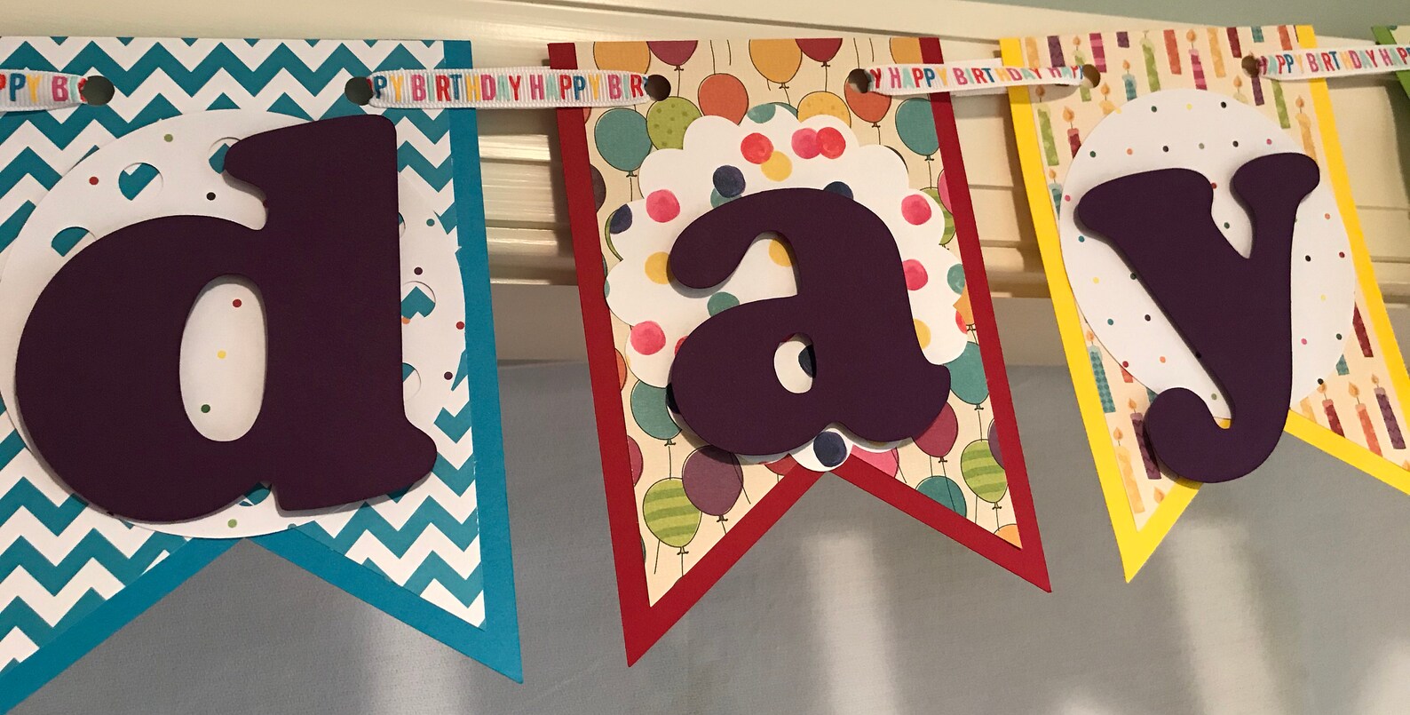 Happy Birthday Garland or Banner, Handmade Paper Garland for Birthday