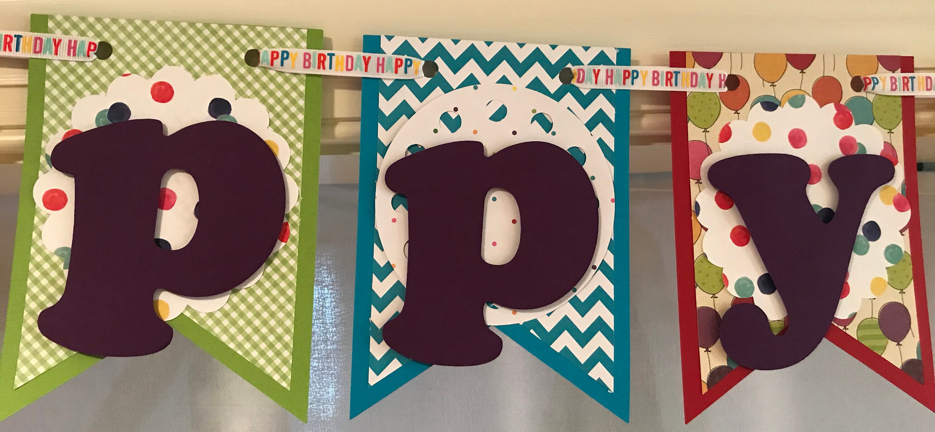 Happy Birthday Garland or Banner, Handmade Paper Garland for Birthday