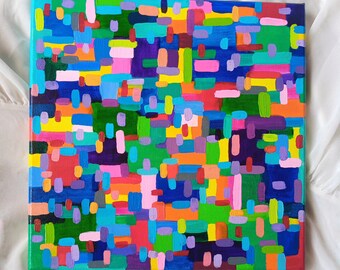 12x12 Abstract LGBTQ Colorful Original Abstract Minden Contemporary Wall Art Painting