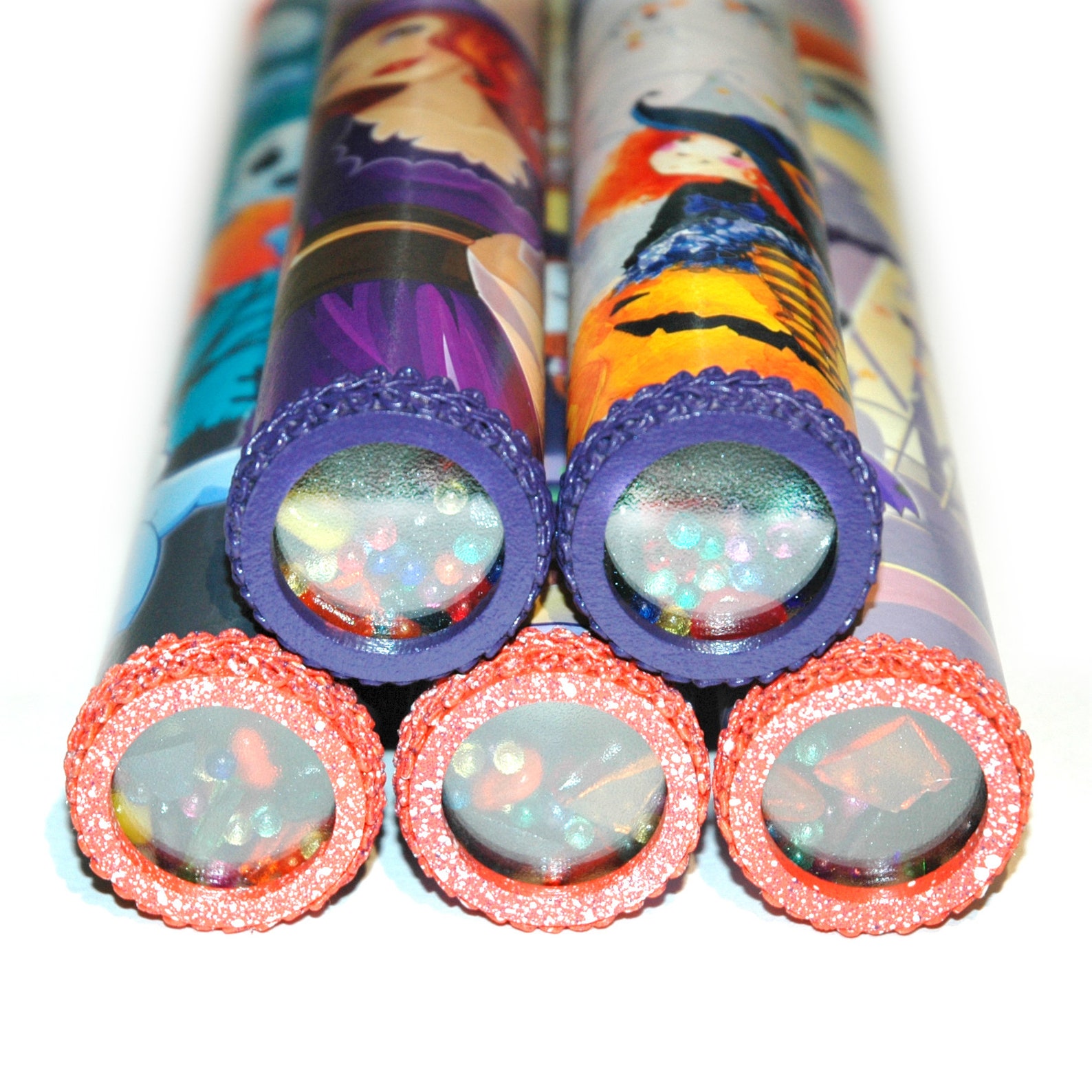 Kaleidoscope with pumpkin clipart and vampire decor. Cute Etsy