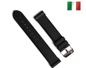 Bonetto Cinturini Italy 306 20mm Black Rubber Watch strap vulcanized Rubber band[Kirowatch]