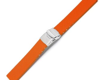 Bonetto Cinturini Italy 400CT 400GT orange Watch strap Rubber band for 20mm 22mm