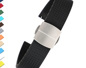 CTS v1 FKM rubber watch strap with Deployment clasp top grade Fluorine rubber band 18mm 19mm  20mm 22mm [Kirowatch]