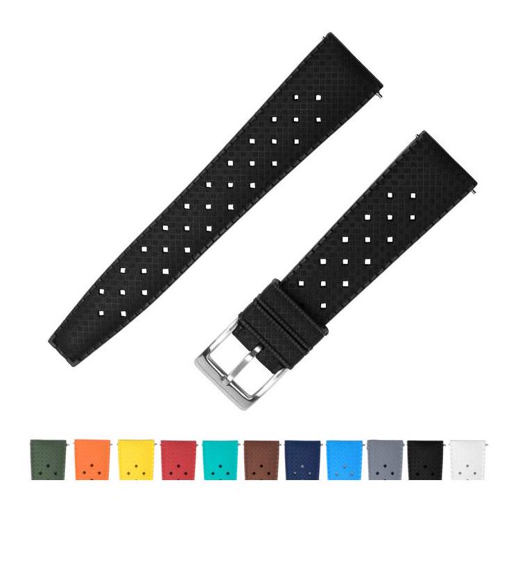FKM Tropic rubber watch strap high grade Fluorine vulcanized rubber band 18mm 20mm 22mm[Kirowatch]