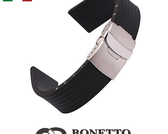 Bonetto Cinturini Italy 400CT 400GT Rubber Watch strap vulcanized Rubber band for 20mm 22mm[Kirowatch]