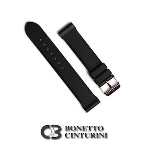 Bonetto Cinturini Italy 306 20mm Black Rubber Watch strap vulcanized Rubber band[Kirowatch]