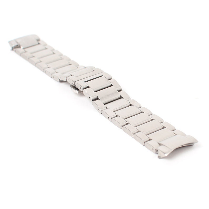 Solid Curved End Stainless Steel Watch Bracelet 22mm Metal - Etsy