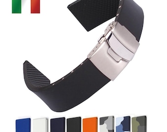 Bonetto Cinturini Italy 300L Rubber Watch strap vulcanized Rubber band for 20mm 22mm[Kirowatch]