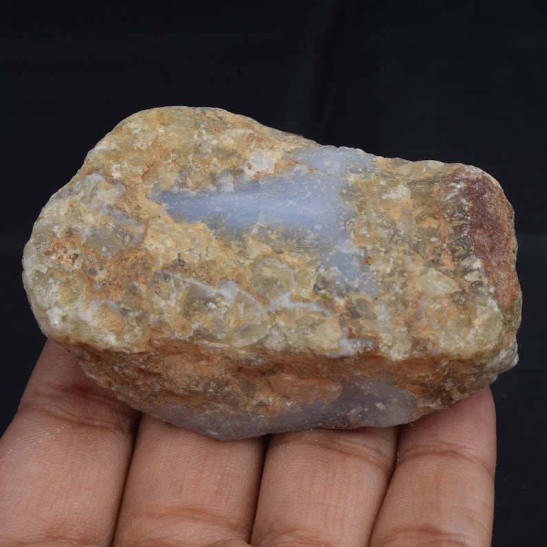 Raw Rough Blue Lace Agate 525.5 Ct Unpolished Blue Lace Agate Loose Gemstone U-3807