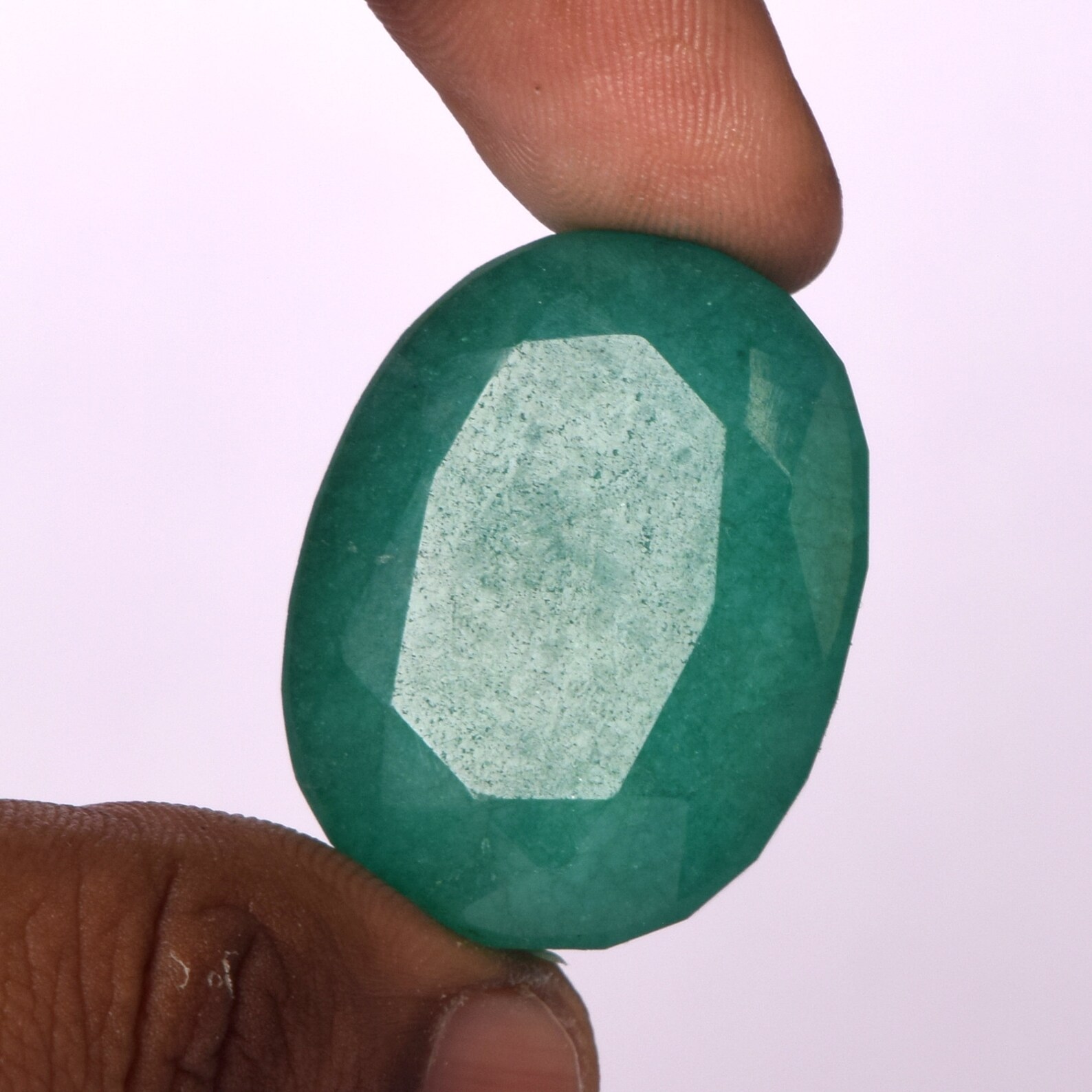 90.50 Carat LabCreated Green Emerald Gemstone Oval Shape Etsy