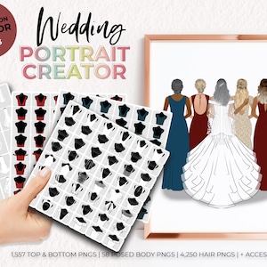 Ilustración de boda Creador de imágenes prediseñadas Imágenes prediseñadas de novia y dama de honor, Gráficos de planificador, Boda de imágenes prediseñadas PNG, Creador de escuadrón de novias, Mejores amigos