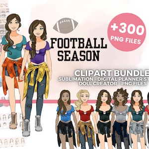 Football, PNG Clipart Team Colors Clipart, Doll Creator Kit, Best Friends Clipart, Digital Planner Stickers, DIY, Sublimation