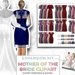 Madre, complemento de imágenes prediseñadas de vestidos cortos y kit de creación de dama de honor 1, comercial, boda de imágenes prediseñadas PNG, creador de escuadrón de novias