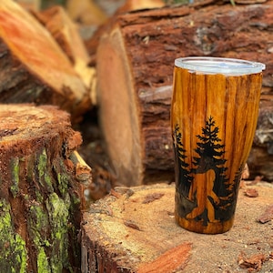 Sasquatch Woodgrain | PNW Tumbler | Bigfoot | Pacific Northwest |Custom Travel | Coffee Mug