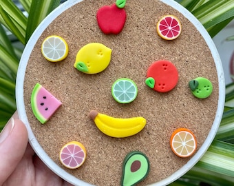 12 Fruity Magnets or Drawing Pins