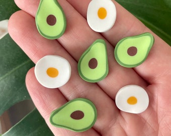 Avocado and Egg Magnets or Drawing Pins