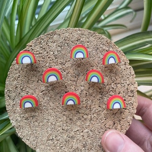 Handmade Mini Rainbow Button Pins