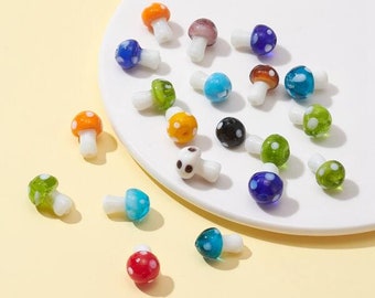 Mini perles de verre champignon | Création de bijoux