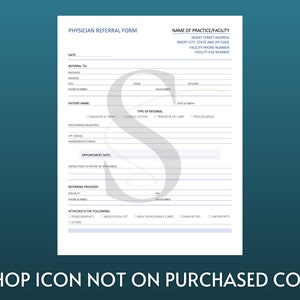 Printable Doctor Referral Form Digital Download Physician Referral Form ...