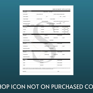 Printable Employment Application PDF Digital Job Application - Etsy
