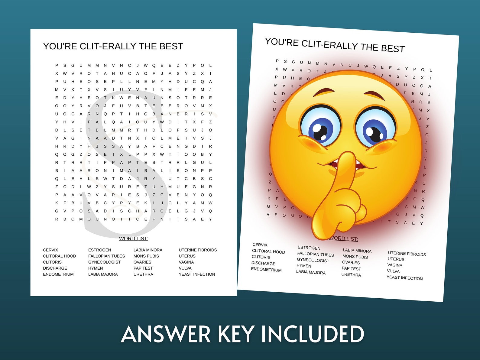 Printable Vagina Anatomy Word Search Digital Download Sexual Health ...