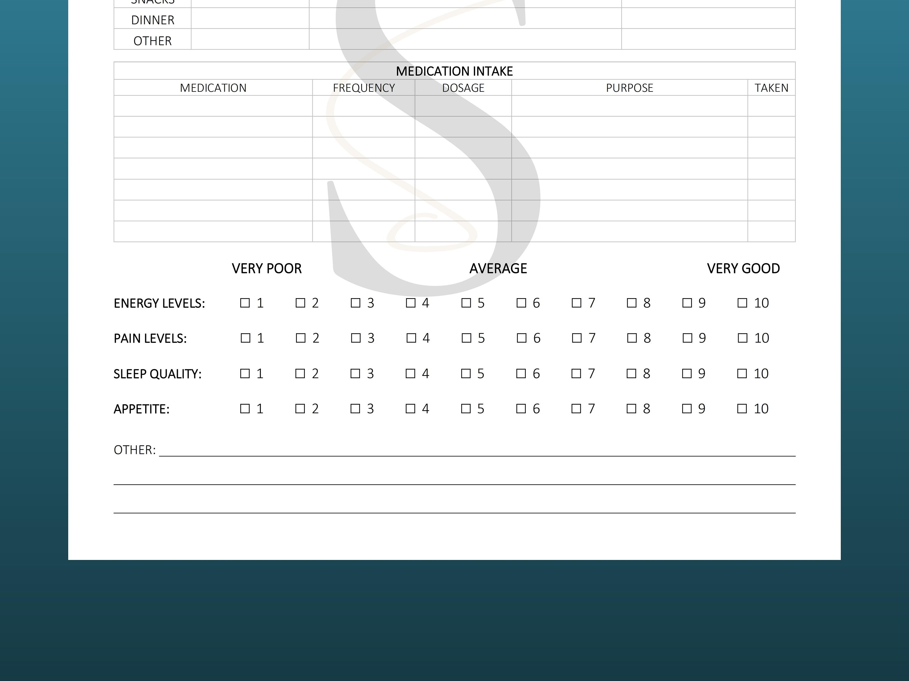 Printable Caregiver Daily Notes Template Digital Download Home - Etsy