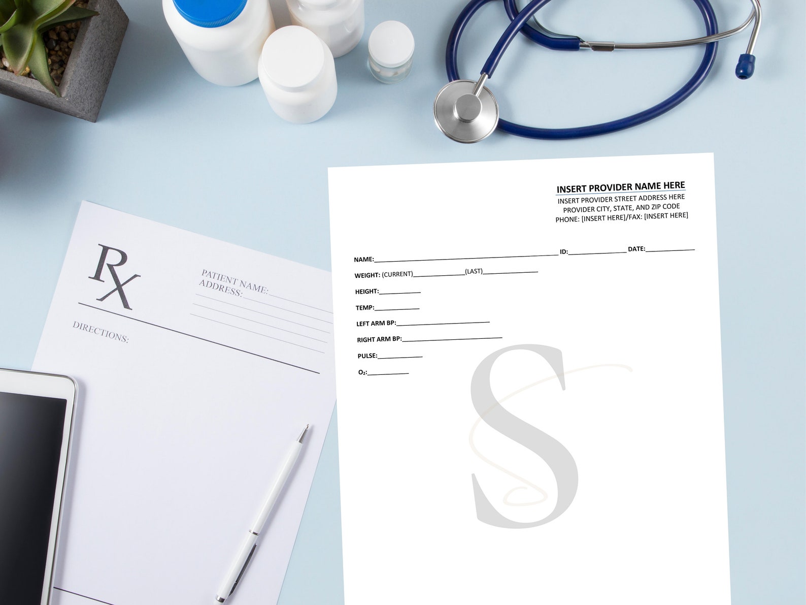 Printable Patient Vital Signs Template Digital Download Medical Clinic ...