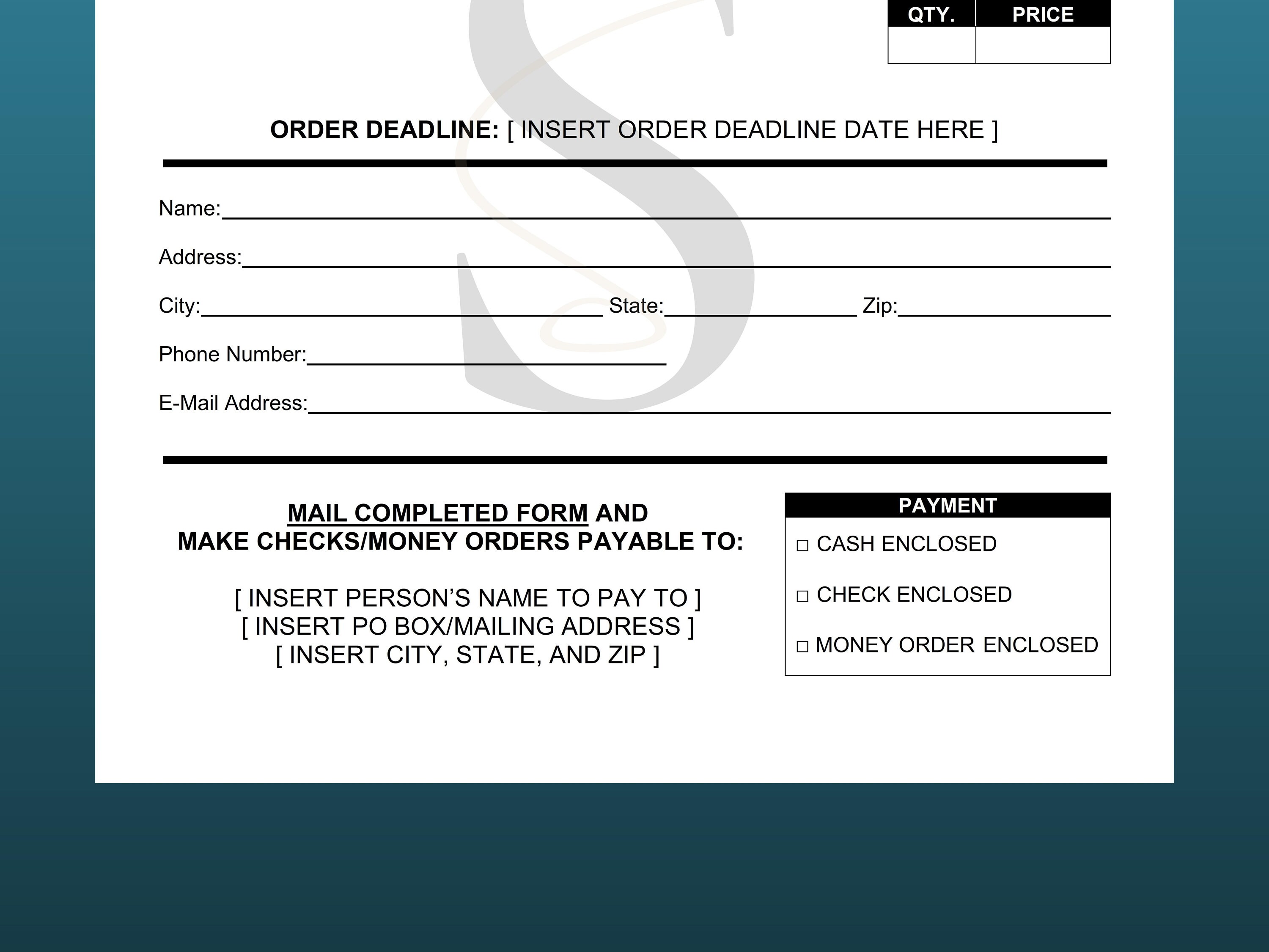 Printable money order samples